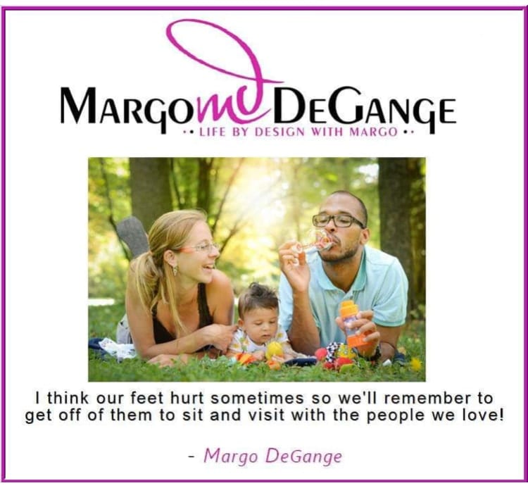 Margo DeGange branded quote with family lifestyle image