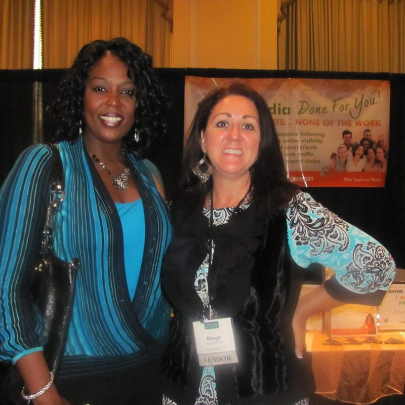 Margo at a professional event with a colleague
